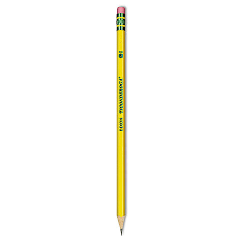 Ticonderoga Pencils, HB (#2), Black Lead, Yellow Barrel, Dozen (13882)