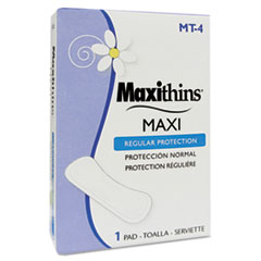 HOSPECO Maxithins Vended Sanitary Napkins #4, Maxi, 250 Individually Boxed Napkins/Carton 250/CS (HOSMT4)