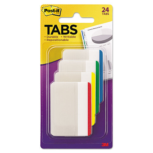 Post-it Lined Tabs, 1/5-Cut, Assorted Colors, 2" Wide, 24/Pack (MMM686F1)