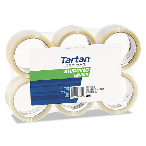Tartan 3710 Packaging Tape, 3" Core, 1.88" x 54.6 yds, Clear, 6/Pack (MMM37106PK)