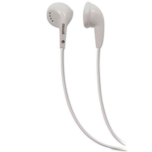 Maxell EB-95 Stereo Earbuds, 4 ft Cord, White (MAX190599)