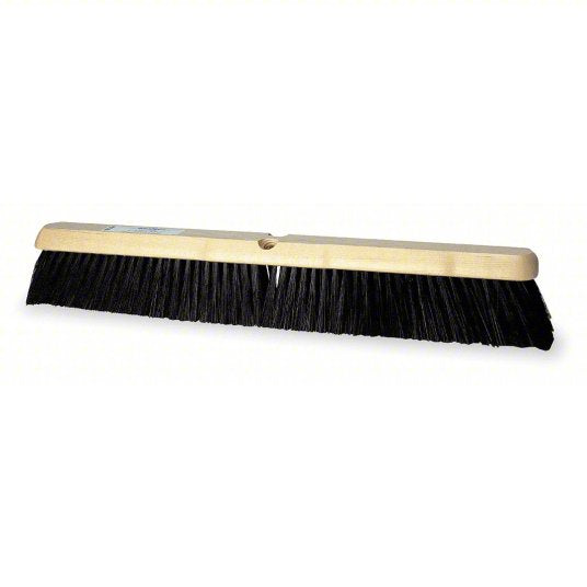 Floor Brush Head: Threaded, Std, 18 in Sweep Face, Tampico, Black, Soft Bristle Firmness (1A842)