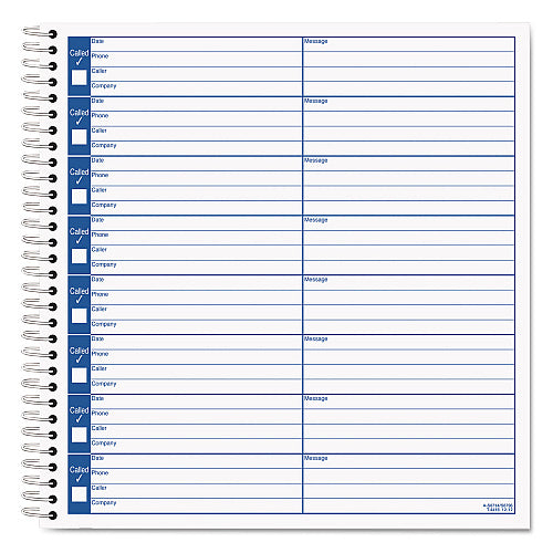 TOPS Voice Message Log Books, One-Part (No Copies), 8 x 1, 8 Forms/Sheet, 800 Forms Total (TOP4416)