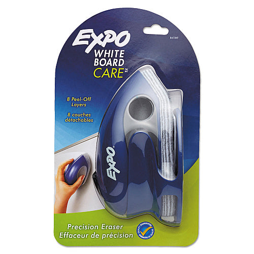 EXPO White Board CARE Dry Erase Precision Eraser with Replaceable Pad, Eight Peel-Off Layers, 7.6" x 3.4" x 3.6" (SAN8473KF)