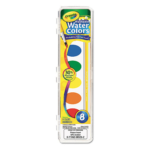 Crayola Washable Watercolor Paint, 8 Assorted Colors, Palette Tray (CYO530525)