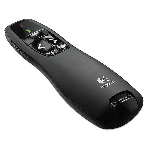 Logitech R400 Wireless Presentation Remote with Laser Pointer, Class 2, 50 ft Range, Matte Black (LOG910001354)