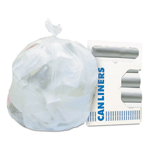 Heritage High-Density Waste Can Liners, 16 gal, 6 microns, 24 x 33 in, Natural, 50 Bags/Roll, 20 Rolls/Carton (Z4833RNR01)