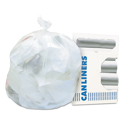Heritage High-Density Waste Can Liners, 30 gal, 10 mic, 30" x 37", Natural, 500/Carton (Z6037MNR01)