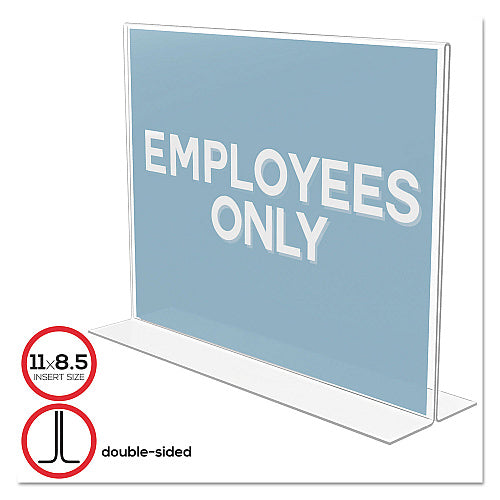 Deflecto Classic Image Double-Sided Sign Holder, 11 x 8.5 Insert, Clear (DEF69301)
