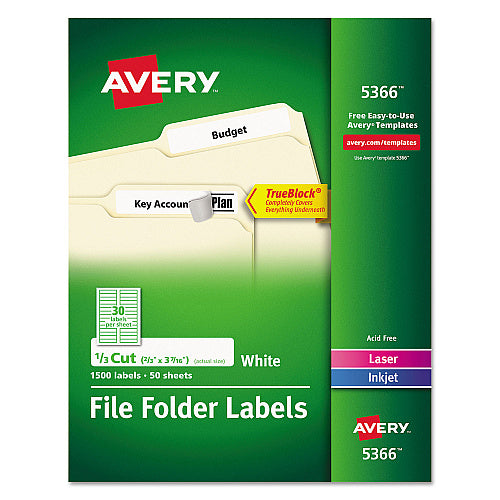Avery TrueBlock File Folder Labels (AVE5366)