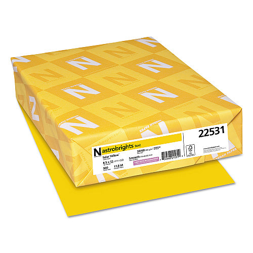 Color Paper, 24 lb Bond Weight, 8.5 x 11, Solar Yellow, 500/Ream (SPRSC70040)