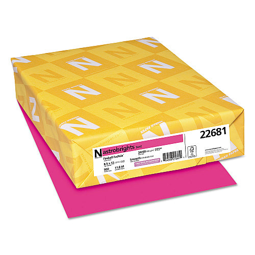 Color Paper, 24 lb Bond Weight, 8.5 x 11, Fireball Fuchsia, 500/Ream (SPRSC70032)