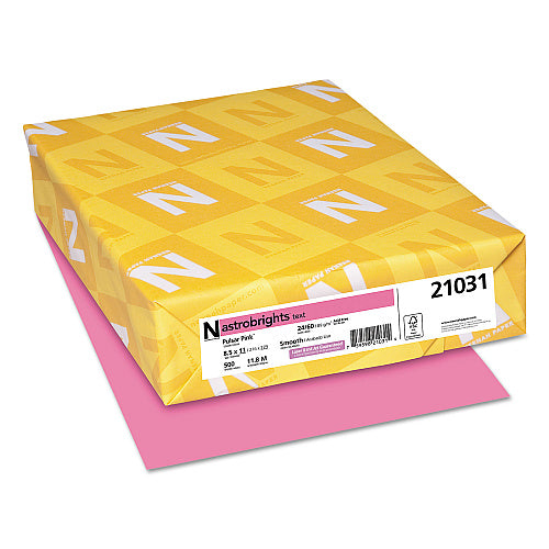 Color Paper, 24 lb Bond Weight, 8.5 x 11, Pulsar Pink, 500/Ream (WAU21031)