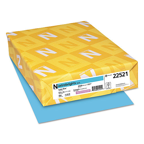 Astrobrights Color Paper, 24 lb Bond Weight, 8.5 x 11, Lunar Blue, 500 Sheets/Ream (SPRSC70067)