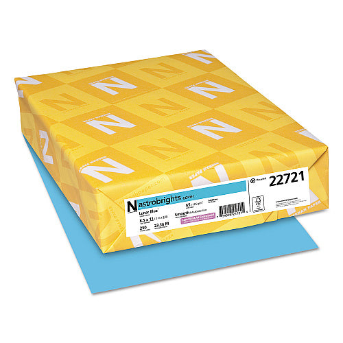 Color Cardstock, 65 lb Cover Weight, 8.5 x 11, Lunar Blue, 250/Pack (SPRSC70038)