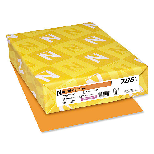 Color Paper, 24 lb Bond Weight, 8.5 x 11, Cosmic Orange, 500/Ream (SPRSC70031)