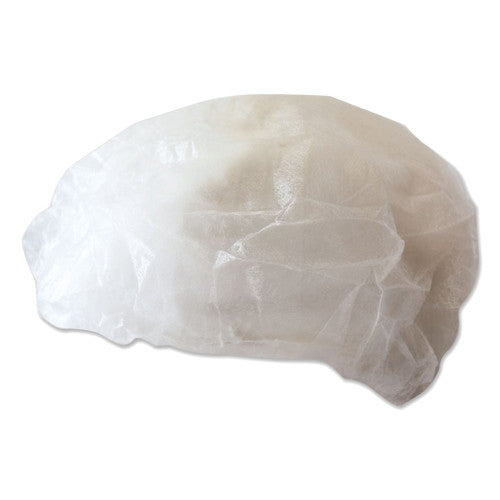 Boardwalk Disposable Bouffant Caps, 19", Medium, White, 100/Pack (H42M)