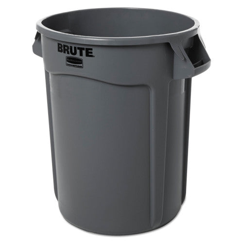 Rubbermaid Commercial Vented Round Brute Container, 32 gal, Plastic, Gray (263200GY)