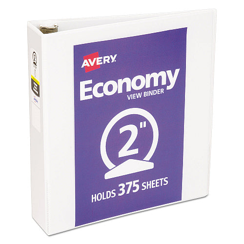 Avery Economy View Binder with Round Rings , 3 Rings, 2" Capacity, 11 x 8.5, White, (AVE5731) (05731)