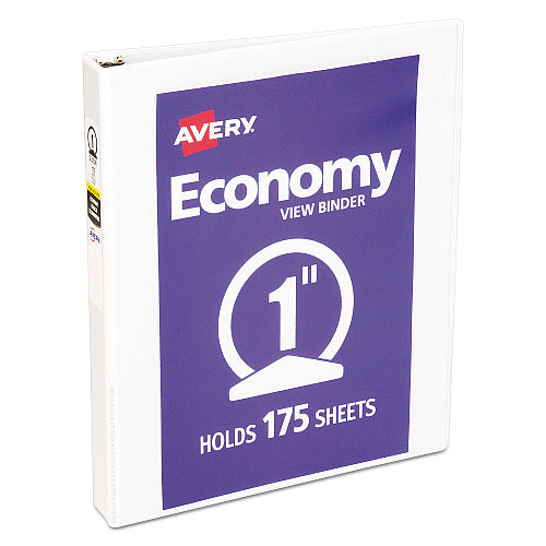 Avery Economy View Binder with Round Rings , 3 Rings, 1" Capacity, 11 x 8.5, White, (AVE5711) (05711)