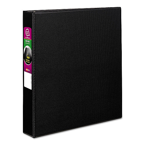 Avery Durable Non-View Binder with DuraHinge and Slant Rings, 3 Rings, 1.5" Capacity, 11 x 8.5, Black (AVE27350)
