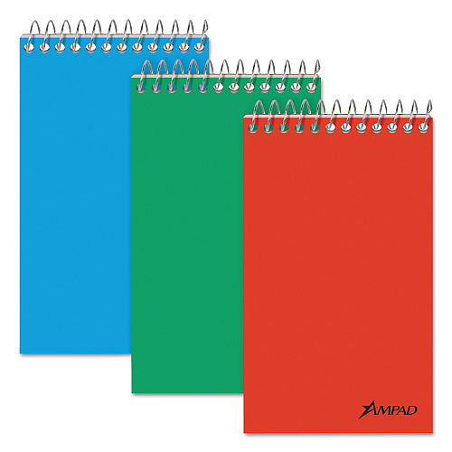 Ampad Memo Pads, Narrow Rule, Assorted Cover Colors, 60 White 3 x 5 Sheets, 3/Pack (TOP45093)