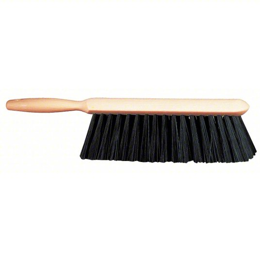 Bench Brush: Medium, Synthetic Bristle, 5 3/8 in Handle Lg, 9 in Brush Lg, Black (1NXZ9)