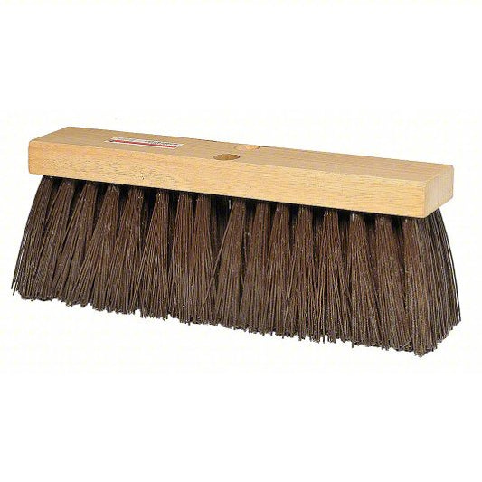 Push Broom Head: Tapered, 16 in Sweep Face, Polypropylene, Brown, Stiff Bristle Firmness (3A325)