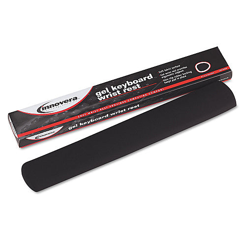Innovera Fabric-Covered Gel Keyboard Wrist Rest, 19 x 2.87, Black (IVR50458)