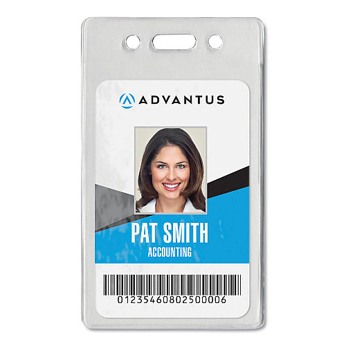 Advantus Proximity ID Badge Holders, Vertical, Clear 2.68" x 4.38" Holder, 2.38" x 3.63" Insert, 12/Pack (75451)