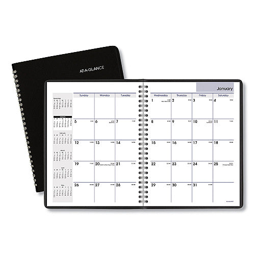 AT-A-GLANCE DayMinder Monthly Planner with Notes Column, Ruled Blocks, 8.75 x 7, Black Cover, 12-Month (Jan to Dec): 2026 (AAGG40000)