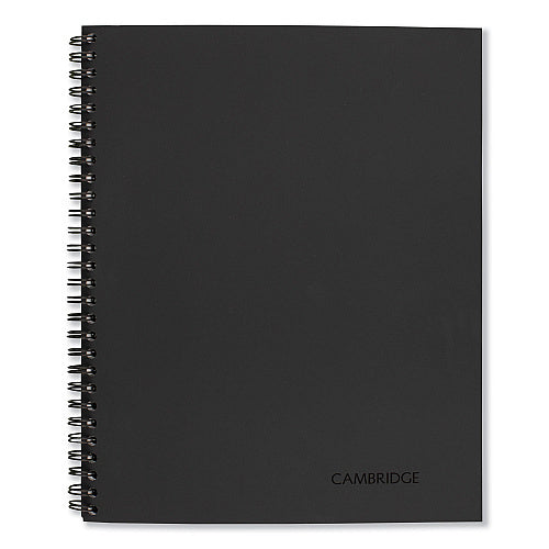 Cambridge Wirebound Business Notebook, 1-Subject, Wide/Legal Rule, Black Linen Cover, (80) 9.5 x 6.63 Sheets (MEA06672)