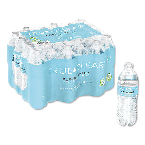 True Clear Purified Bottled Water, 16.9 oz Bottle, 24 Bottles/Carton (TRC05L24CT)