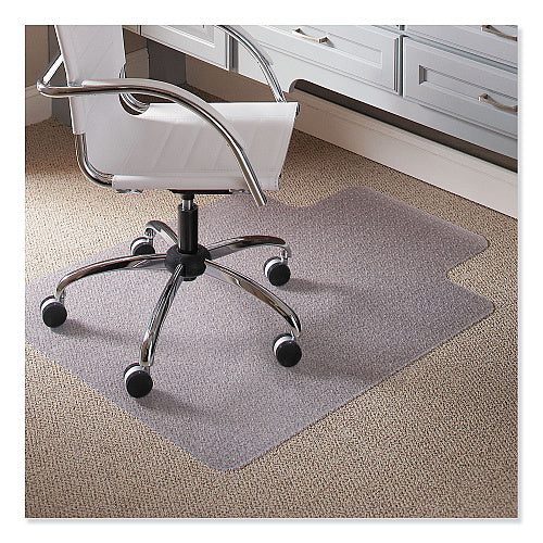 ES Robbins EverLife Light Use Chair Mat for Flat to Low Pile Carpet, Rectangular with Lip, 45 x 53, Clear (ESR120123)