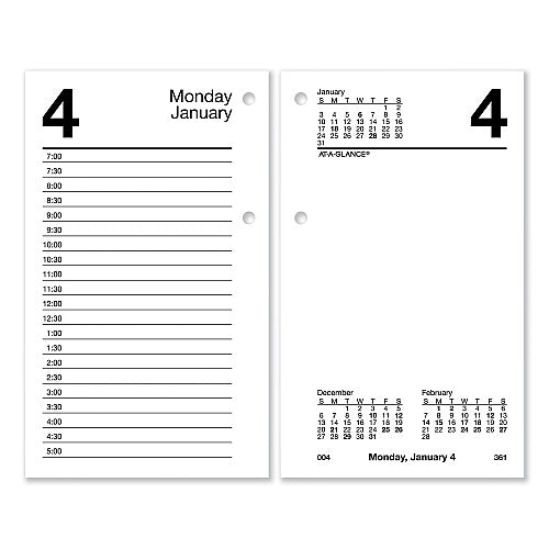 AT-A-GLANCE Desk Calendar Refill, 3.5 x 6, White Sheets, 12-Month (Jan to Dec): 2026 (AAGE71750)