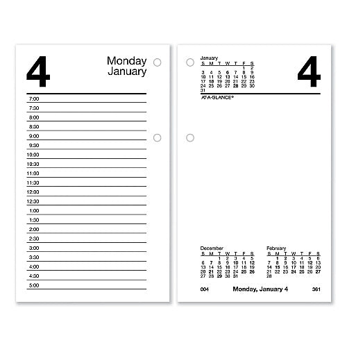 AT-A-GLANCE Desk Calendar Recycled Refill, 3.5 x 6, White Sheets, 12-Month (Jan to Dec): 2026 (AAGE717R50)