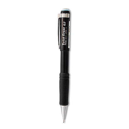 Pentel Twist-Erase III Mechanical Pencil, 0.7 mm, HB (#2), Black Lead, Black Barrel (PENQE517A)