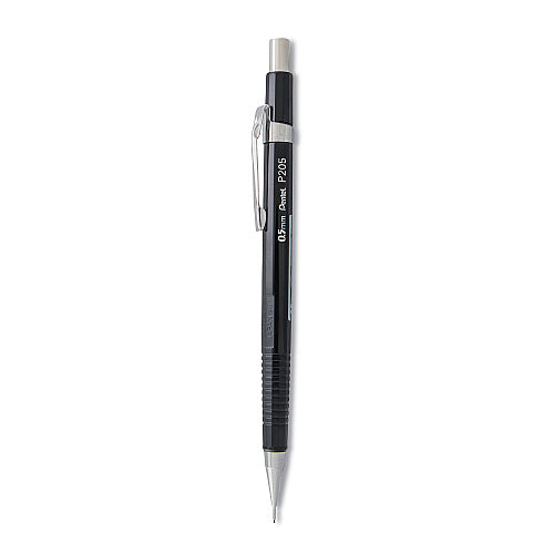Pentel Sharp Mechanical Pencil, 0.5 mm, HB (#2), Black Lead, Black Barrel (PENP205A)