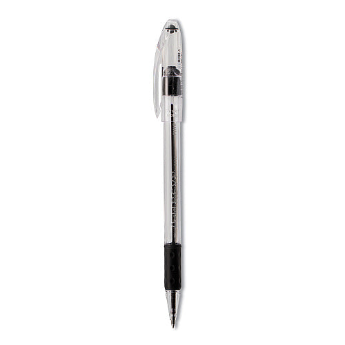 Pentel R.S.V.P. Ballpoint Pen, Stick, Fine 0.7 mm, Black Ink, Clear/Black Barrel, Dozen (PENBK90A)