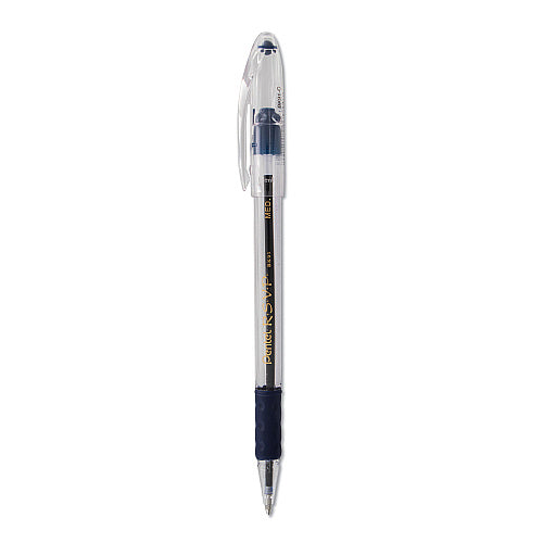 Pentel R.S.V.P. Ballpoint Pen, Stick, Medium 1 mm, Blue Ink, Clear/Blue Barrel, Dozen (PENBK91C)