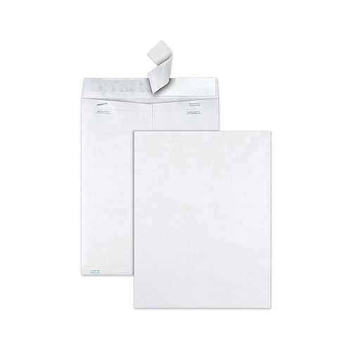Survivor Lightweight 14 lb Tyvek Catalog Mailers, #15 1/2, Square Flap, Redi-Strip Adhesive Closure, 12 x 16, White, 100/Box (QUAR1790)
