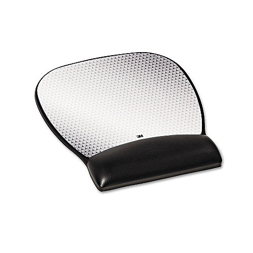 3M Antimicrobial Gel Large Mouse Pad with Wrist Rest, 9.25 x 8.75, Black (MMMMW310LE)
