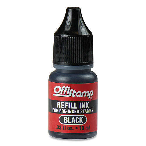 Offistamp Refill Ink for Pre-Inked Stamps, 0.33 oz, Black (MKG090724)