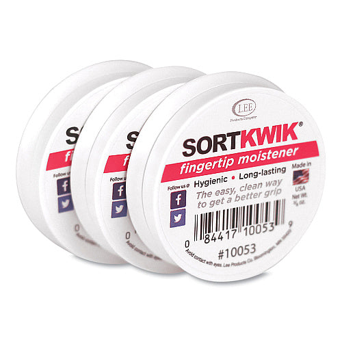 LEE Sortkwik Fingertip Moisteners, 0.38 oz, Pink, 3/Pack (10053)