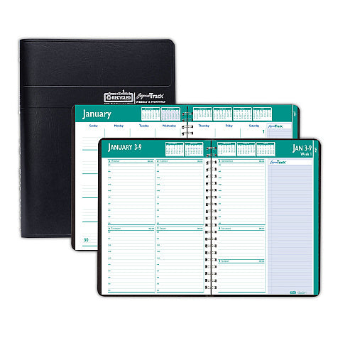House of Doolittle Express Track Recycled Weekly Appointment Book/Monthly Planner, 11 x 8.5, Black Cover, 13-Month: Jan 2026 to Jan 2027 (HOD29602)