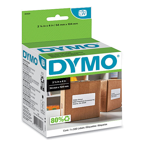 DYMO LabelWriter Shipping Labels, 2.12" x 4", White, 220 Labels/Roll (DYM30323)