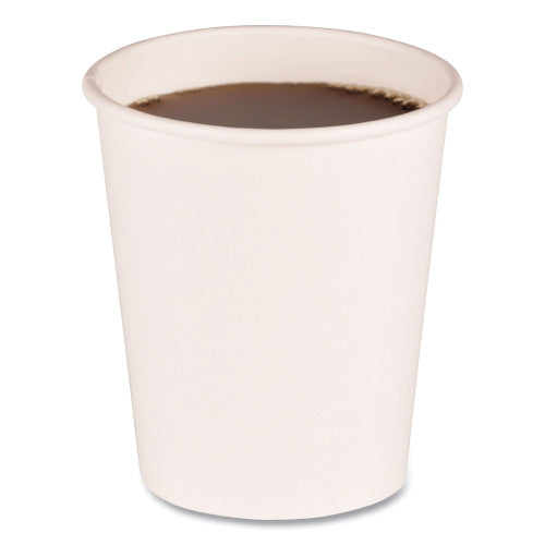 Paper Hot Cups, 8 oz, White, 20 Cups/Sleeve, 50 Sleeves/Carton (WHT8HCUP)