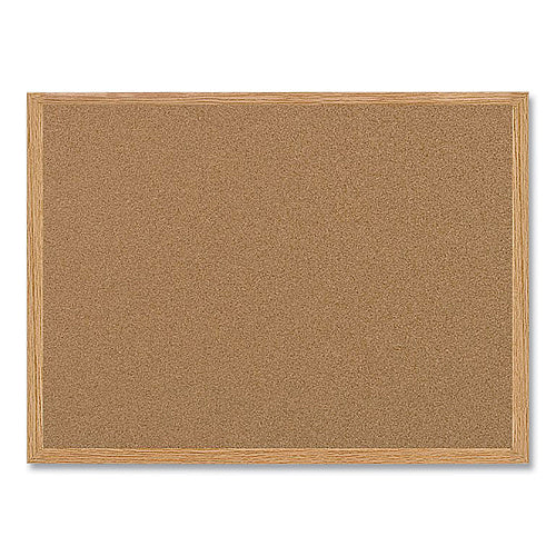 MasterVision Earth Cork Board, 36 x 24, Tan Surface, Oak Wood Frame (BVCSB0420001233)