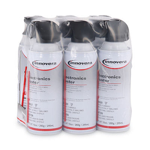 Innovera® Compressed Air Duster Cleaner, 10 oz Duster, 6 Cans (IVR10016)