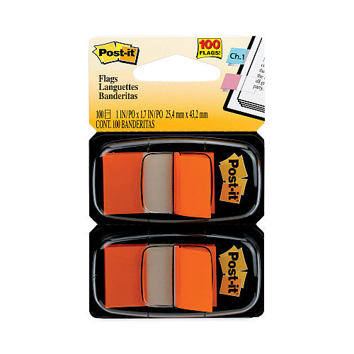 Post-it Standard Page Flags in Dispenser, Orange, 50 Flags/Dispenser, 2 Dispensers/Pack (MMM680OE2)
